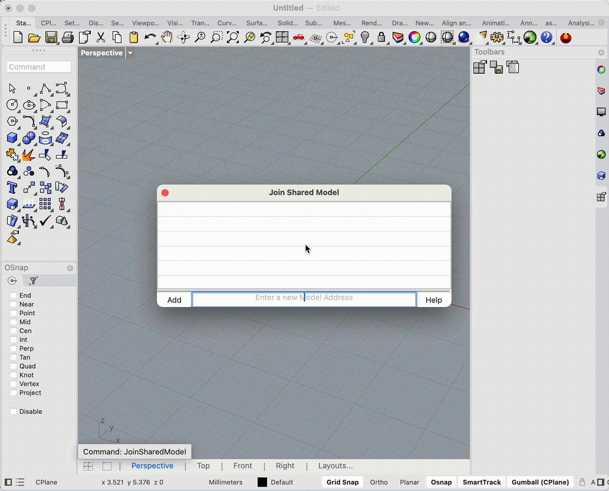 Joining a Shared Model in Crash